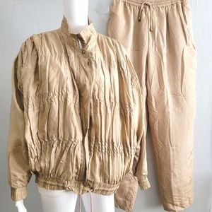 Vintage Y2K | Silk | 2 Piece Jogger Track Suit